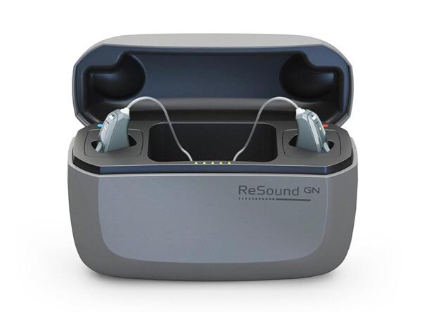 Resound Quattro hearing aids in charger